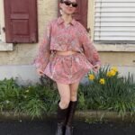 Upcycelt Vintage-Set – Gekürztes Oberteil & Rock