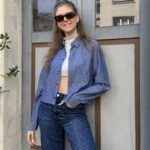 Upcycelt Trussardi Vintage Bluse mit Scrunchie | M-L