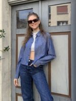 Upcycelt Trussardi Vintage Bluse mit Scrunchie | M-L