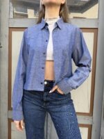 Upcycelt Trussardi Vintage Bluse mit Scrunchie | M-L – Bild 3