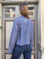 Upcycelt Trussardi Vintage Bluse mit Scrunchie | M-L – Bild 4