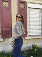 Upcycelt Vintage Bluse mit Scrunchie | M – Bild 3