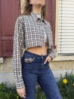 Upcycelt Vintage Bluse mit Scrunchie | M – Bild 4