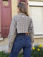 Upcycelt Vintage Bluse mit Scrunchie | M – Bild 6