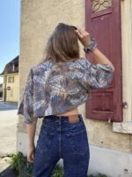 Upcycelt Vintage Bluse mit Scrunchie | M – Bild 6