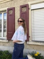 Upcycelt Vintage Bluse mit Scrunchie | M-L – Bild 2