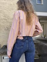 Upcycelt Vintage Bluse mit Scrunchie | L – Bild 4