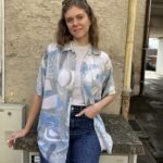 Vintage Hemd mit auffälligem Muster im extravaganten Retro-Stil