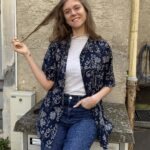 Vintage Hemd mit auffälligem, buntem Muster im extravaganten Retro-Stil