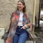 Vintage Hemd mit auffälligem, buntem Muster im extravaganten Retro-Stil