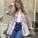 Vintage Hemd mit auffälligem, buntem Muster im extravaganten Retro-Stil