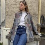 Vintage Hemd mit auffälligem, buntem Muster im extravaganten Retro-Stil