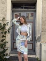 Upcyceltes Set aus Oberteil und Rock, nachhaltige Mode, handgemachtes Unikat