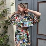 Upcycelt Vintage-Set – Gekürztes Oberteil & Rock