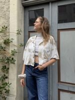 Upcycelt Vintage Bluse mit Scrunchie | M-L – Bild 2