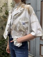 Upcycelt Vintage Bluse mit Scrunchie | M-L – Bild 5