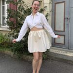 Ballonrock Off White – Kurzer Rock mit elastischem Bund