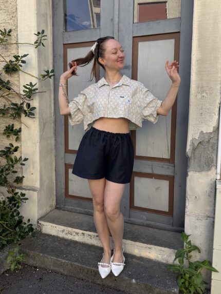 Damen Shorts in Midnight Blue mit elastischem Bund und lockerem Schnitt